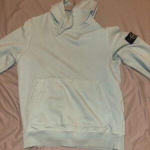 Baby blue stone island hoodie